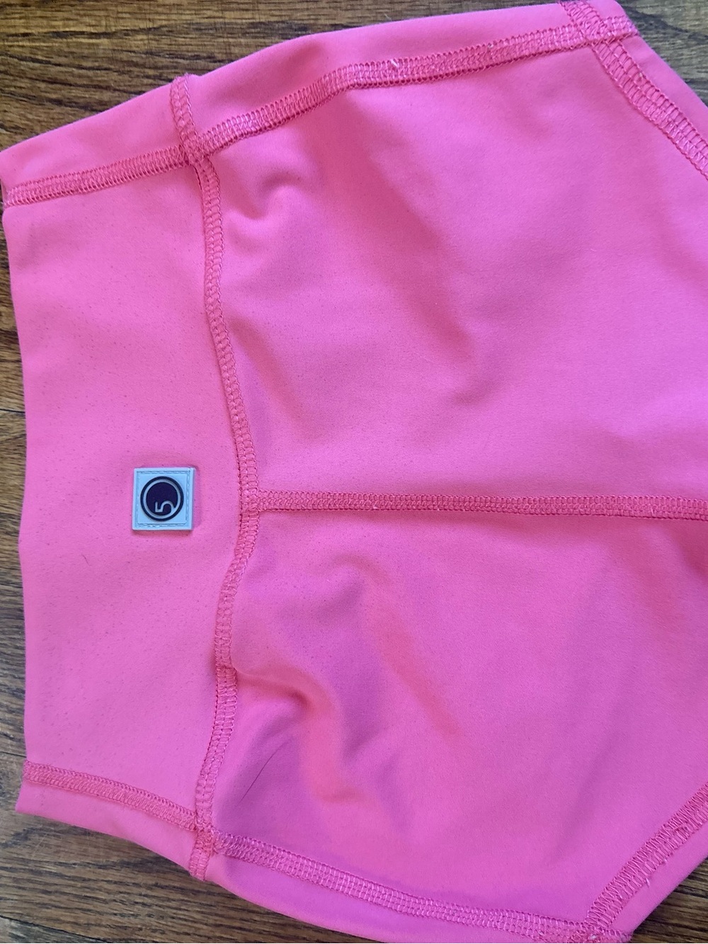 Girls' High-Rise Pink Athletic Shorts Five - Picture 2 of 4